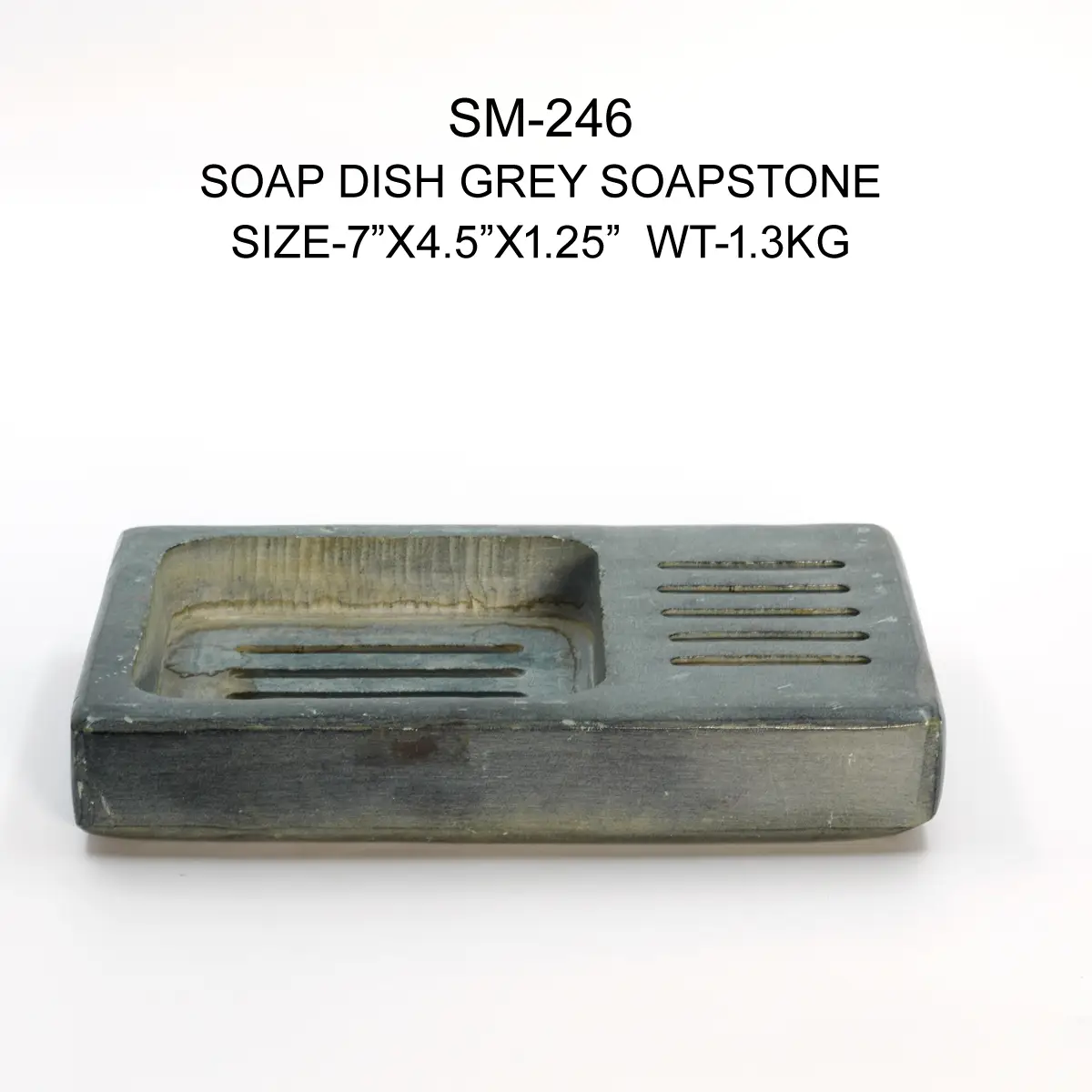 SOAP DISH GREY SOAPSTONE